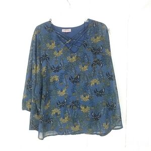 East adeline floral 3/4 sleeve top